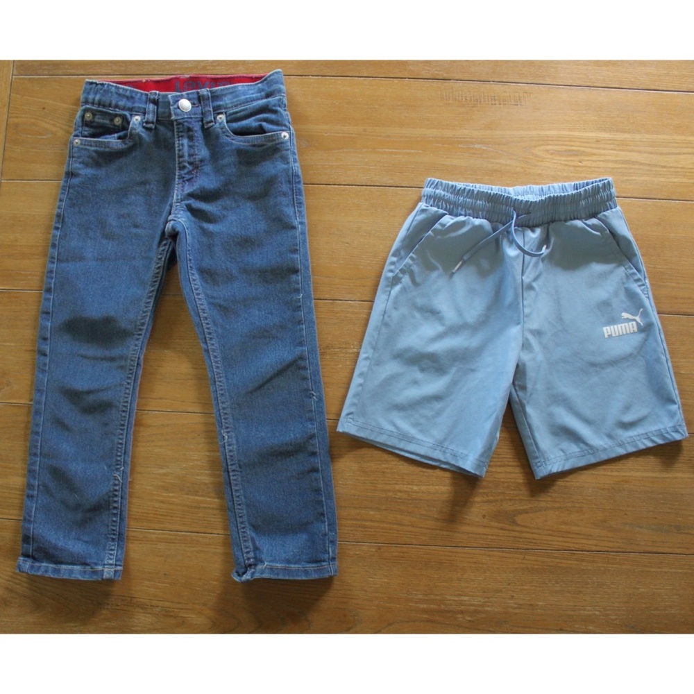 Boys Size 5 (2) Piece Levi’s Jeans and Puma Athletic Drawstring Shorts Bundle